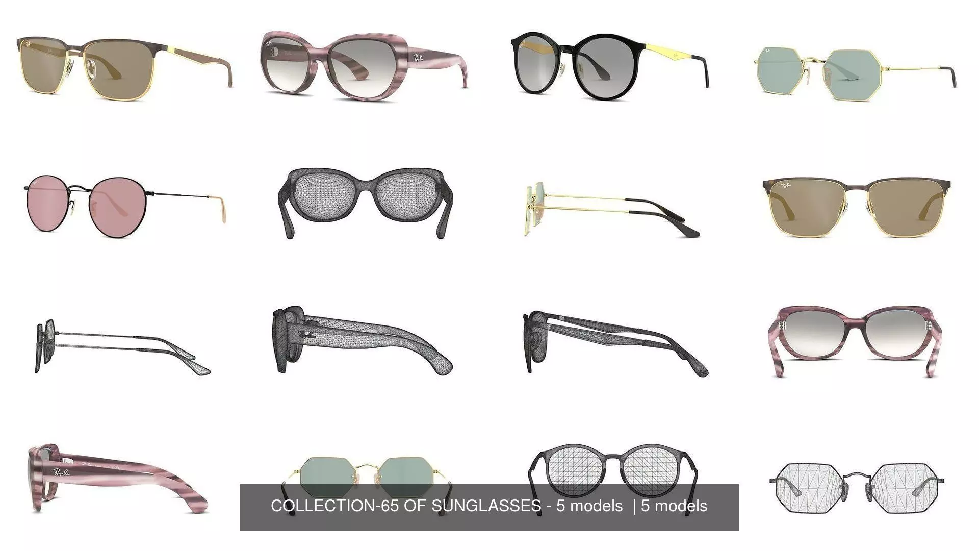 COLLECTION-65 OF SUNGLASSES - 5 models  _0