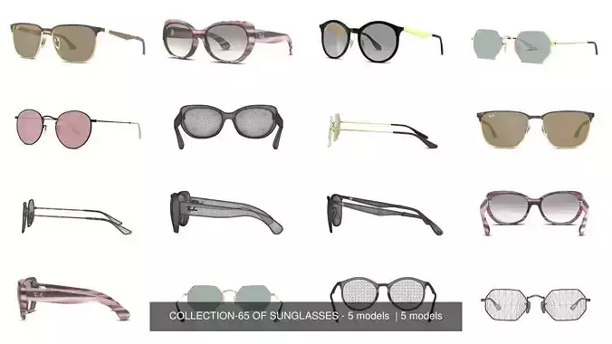 COLLECTION-65 OF SUNGLASSES - 5 models  