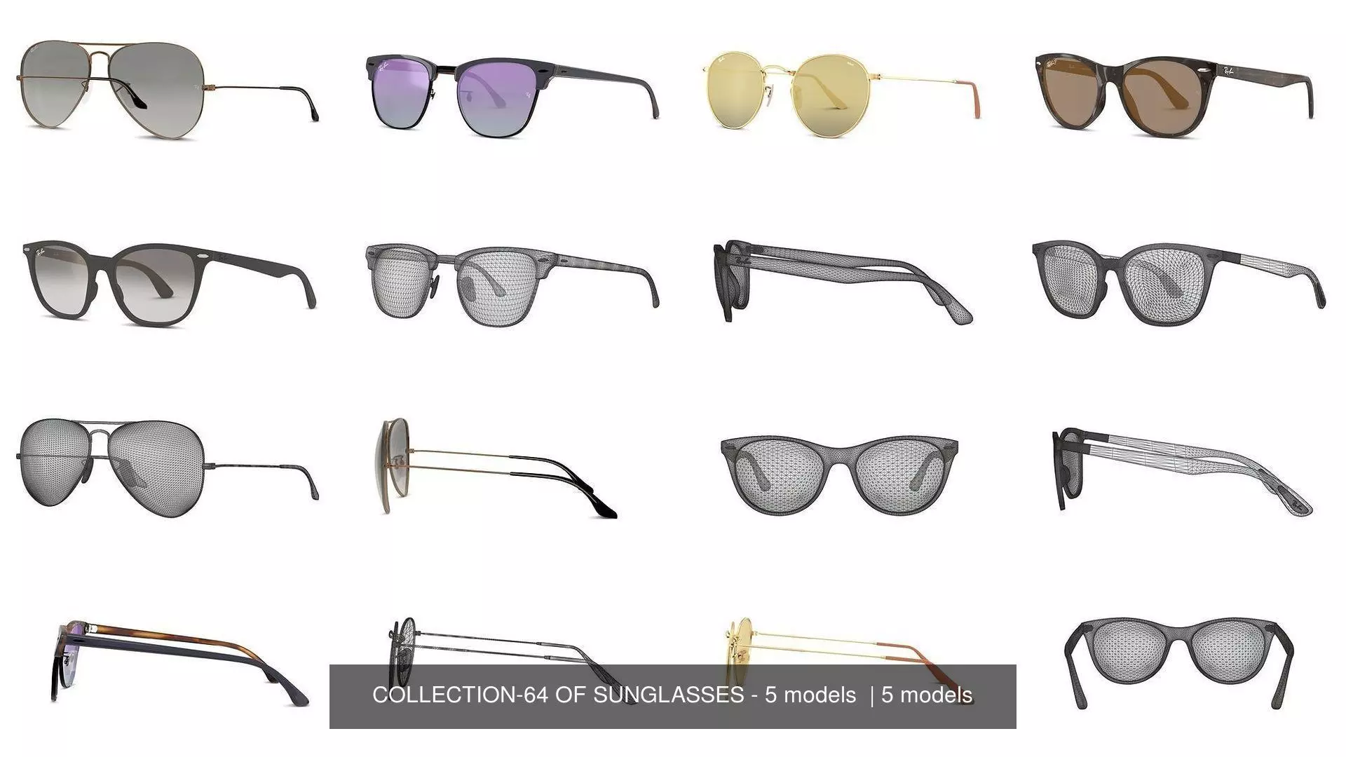 COLLECTION-64 OF SUNGLASSES - 5 models _0