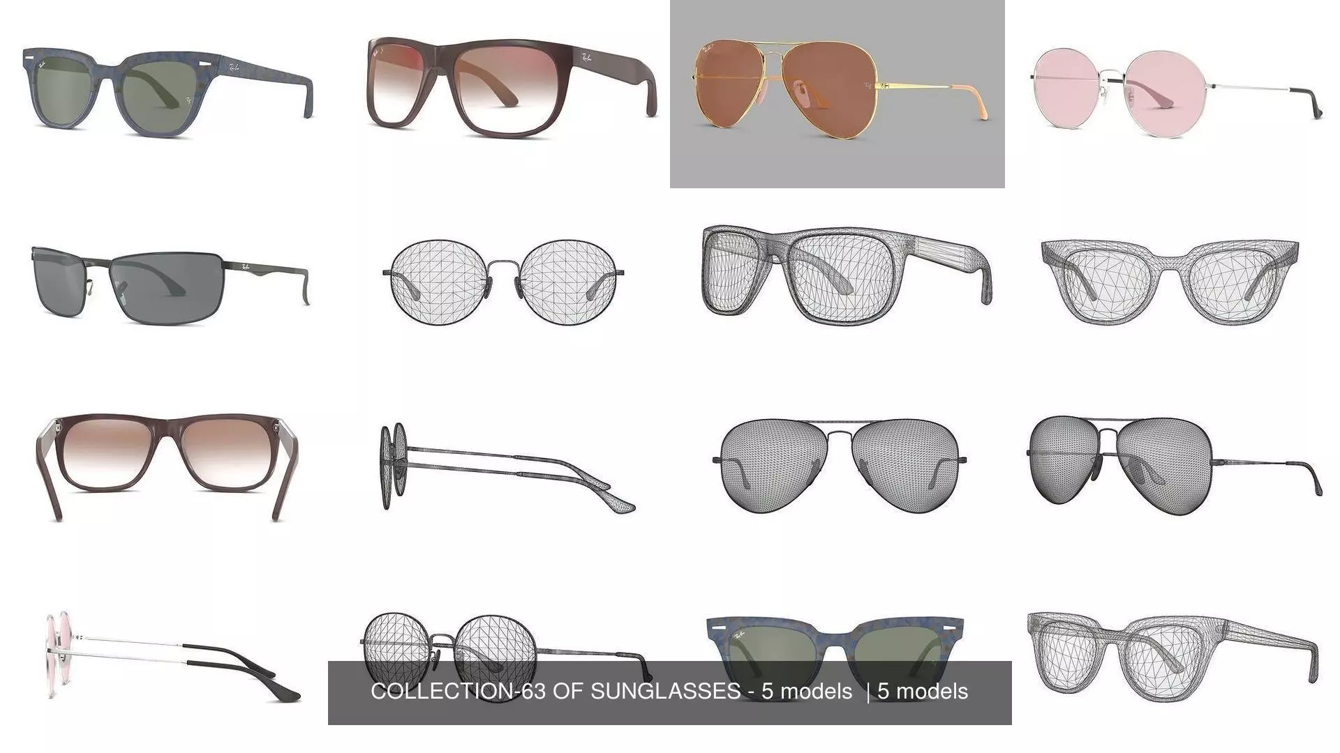 COLLECTION-63 OF SUNGLASSES - 5 models  _0