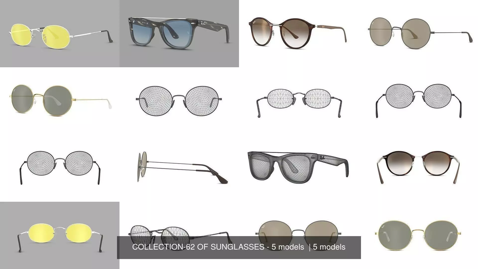 COLLECTION-62 OF SUNGLASSES - 5 models  _0
