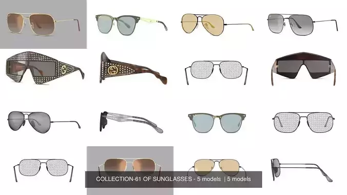 COLLECTION-61 OF SUNGLASSES - 5 models  