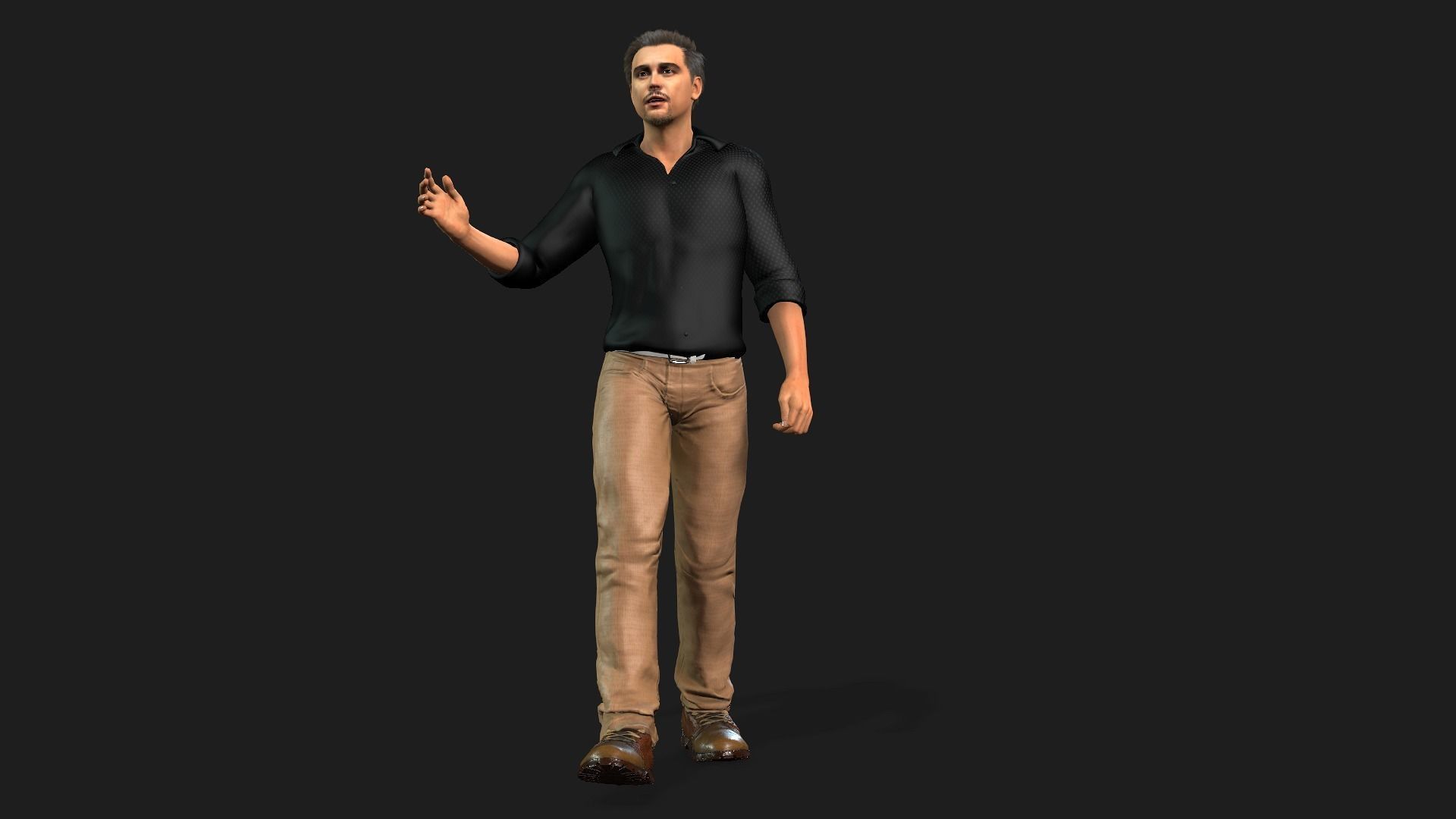 Leonardo DiCaprio 3D Rigged model ready for animation 3D model_15