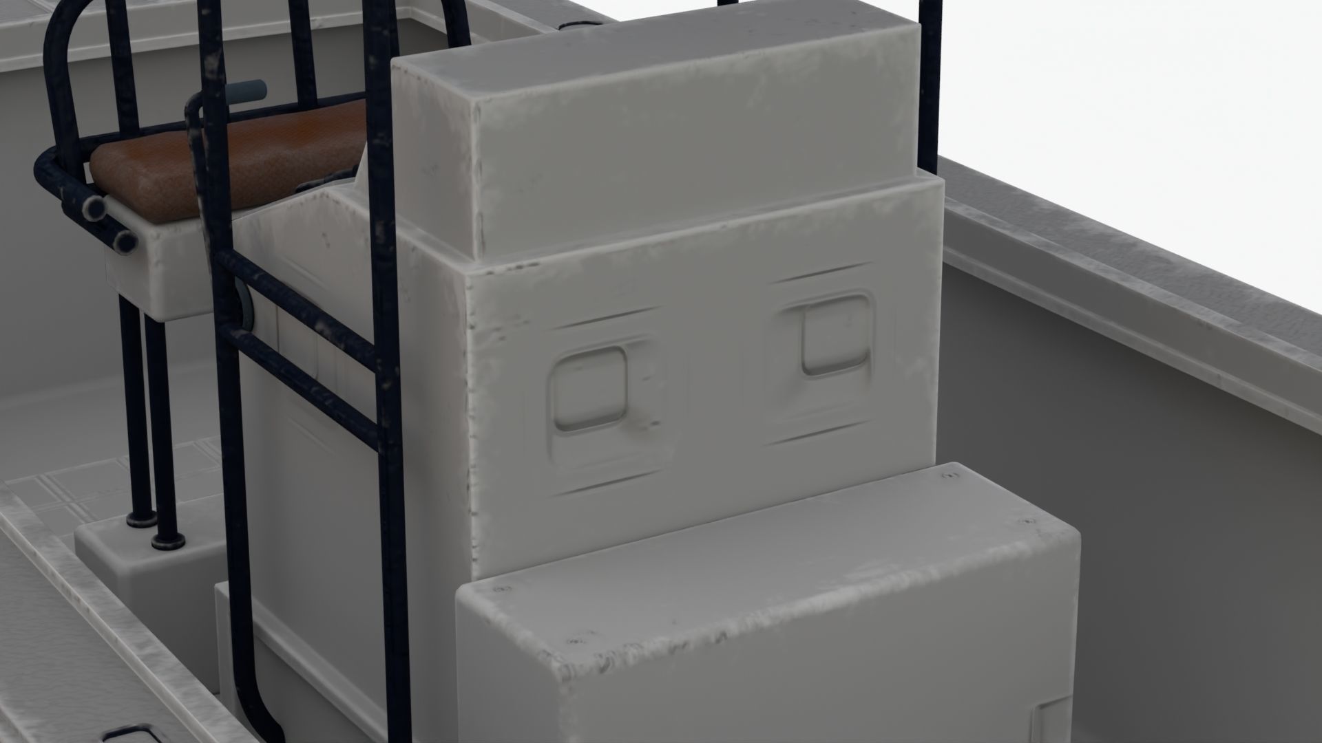 4K Small Aluminium Boat Low-poly 3D model_6