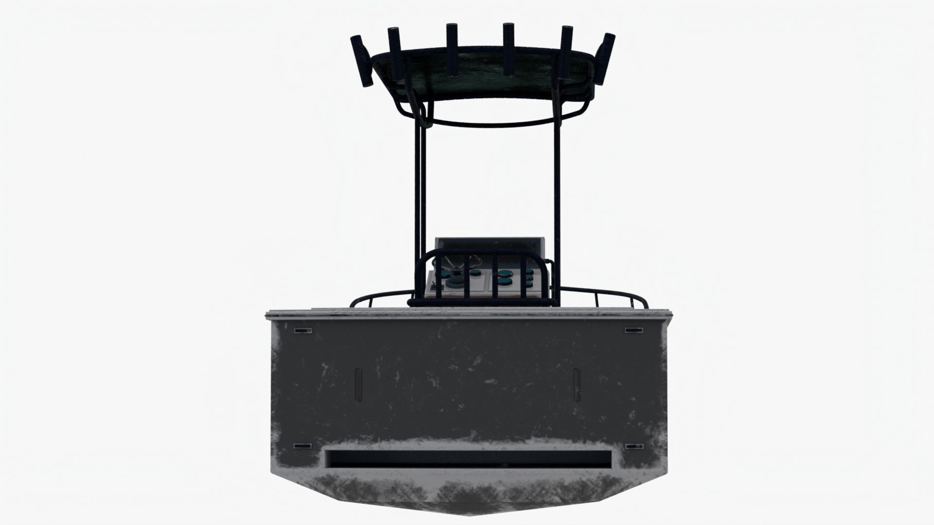 4K Small Aluminium Boat Low-poly 3D model_3