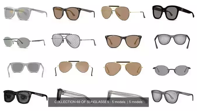 COLLECTION-69 OF SUNGLASSES - 5 models  