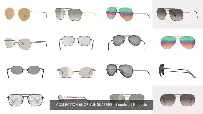 COLLECTION-68 OF SUNGLASSES - 5 models 
