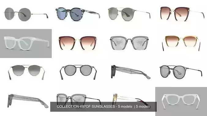 COLLECTION-687OF SUNGLASSES - 5 models  