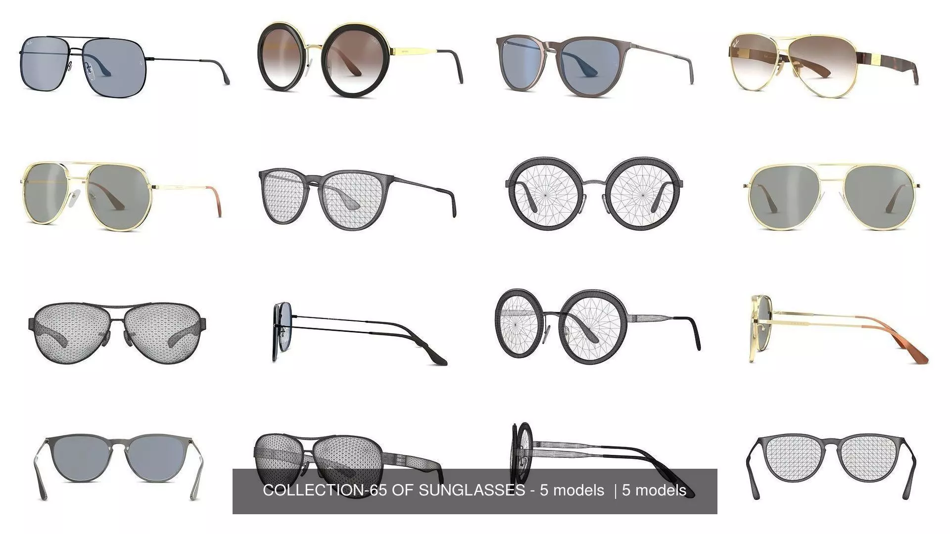 COLLECTION-65 OF SUNGLASSES - 5 models  _0
