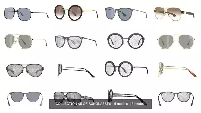 COLLECTION-65 OF SUNGLASSES - 5 models  