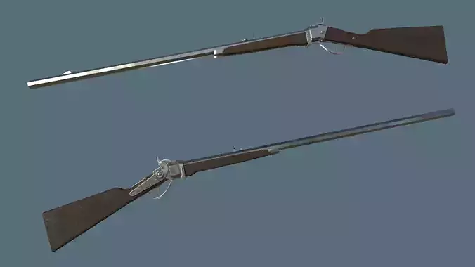 Sharps rifle simple low-poly model
