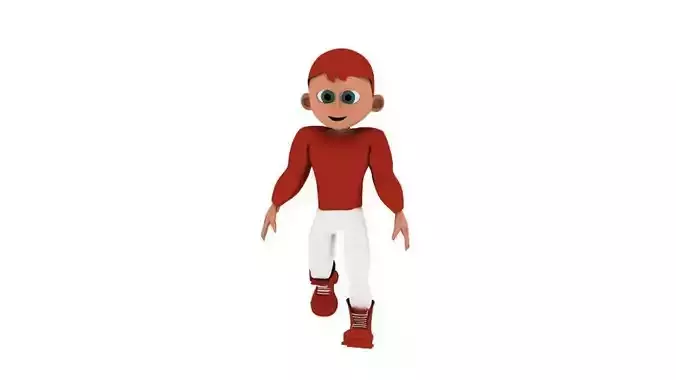 Boy Kid Rigged Maya Low-poly 3D model