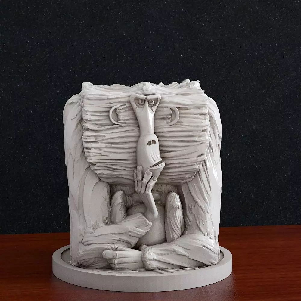 Monkey statuette 3D print model_0