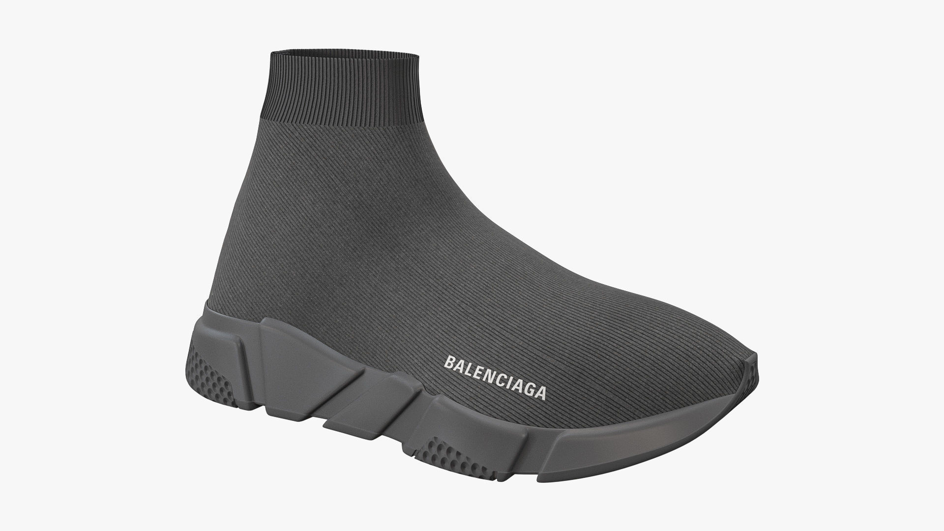 Balenciaga Speed Trainers Mono Grey 3D model CGTrader