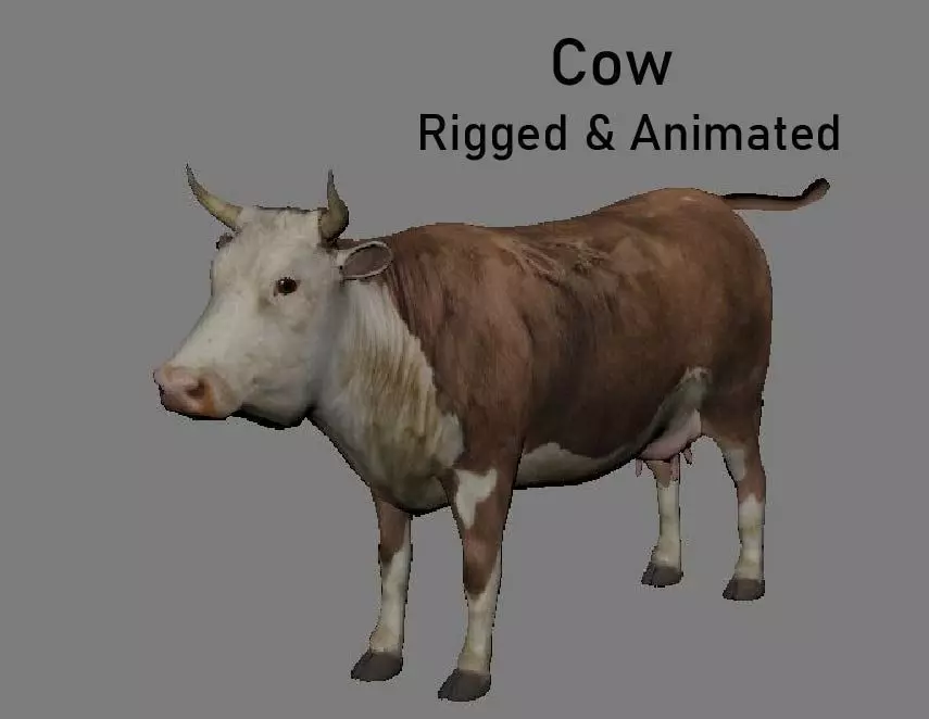 Cow Animated VFX Grace Low-poly 3D model