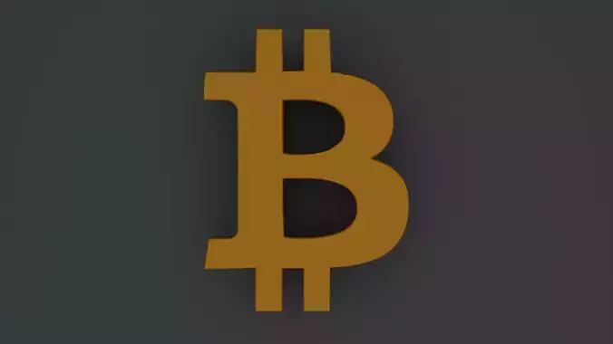 Gold Bitcoin icon logo