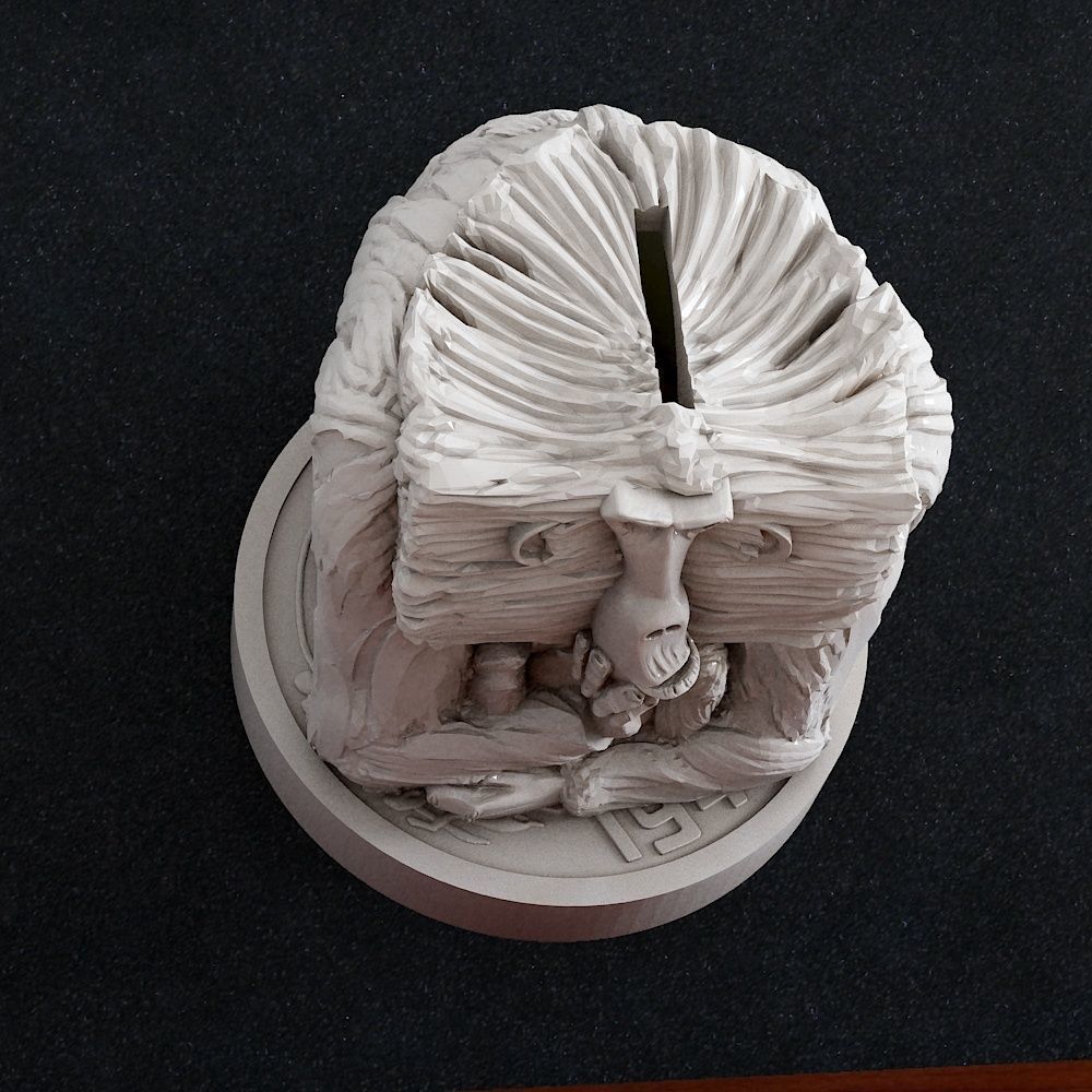 Monkey moneybox 3D print model_4