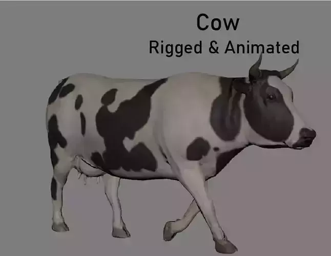 Cow Animated VFX Grace Low-poly