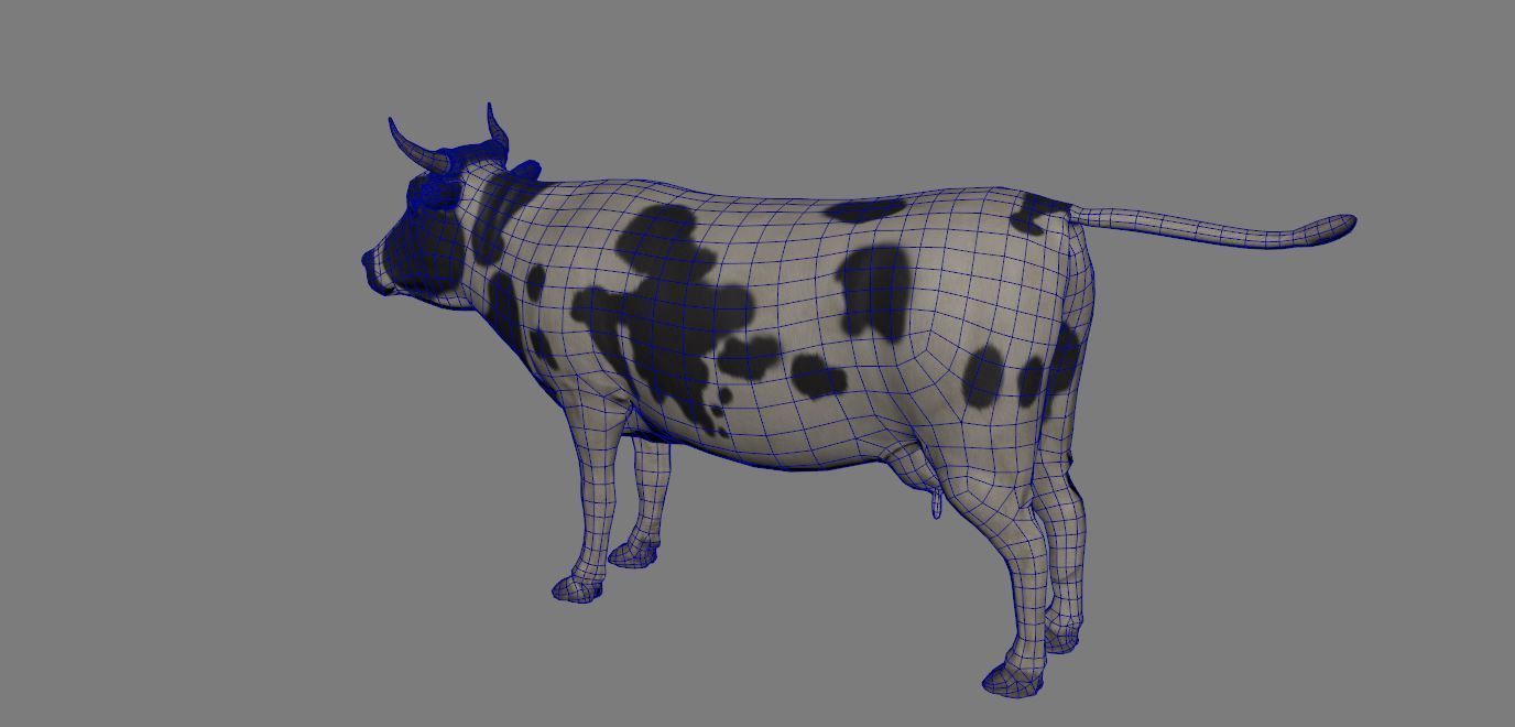 Cow Animated VFX Grace Low-poly Low-poly 3D model_9