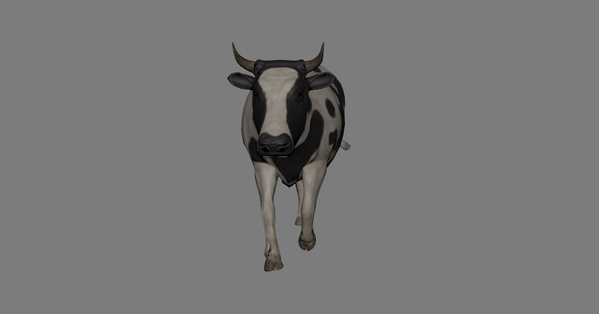 Cow Animated VFX Grace Low-poly Low-poly 3D model_6
