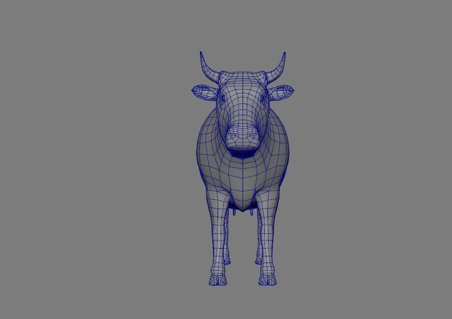 Cow Animated VFX Grace Low-poly Low-poly 3D model_11