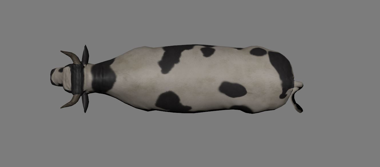 Cow Animated VFX Grace Low-poly Low-poly 3D model_3