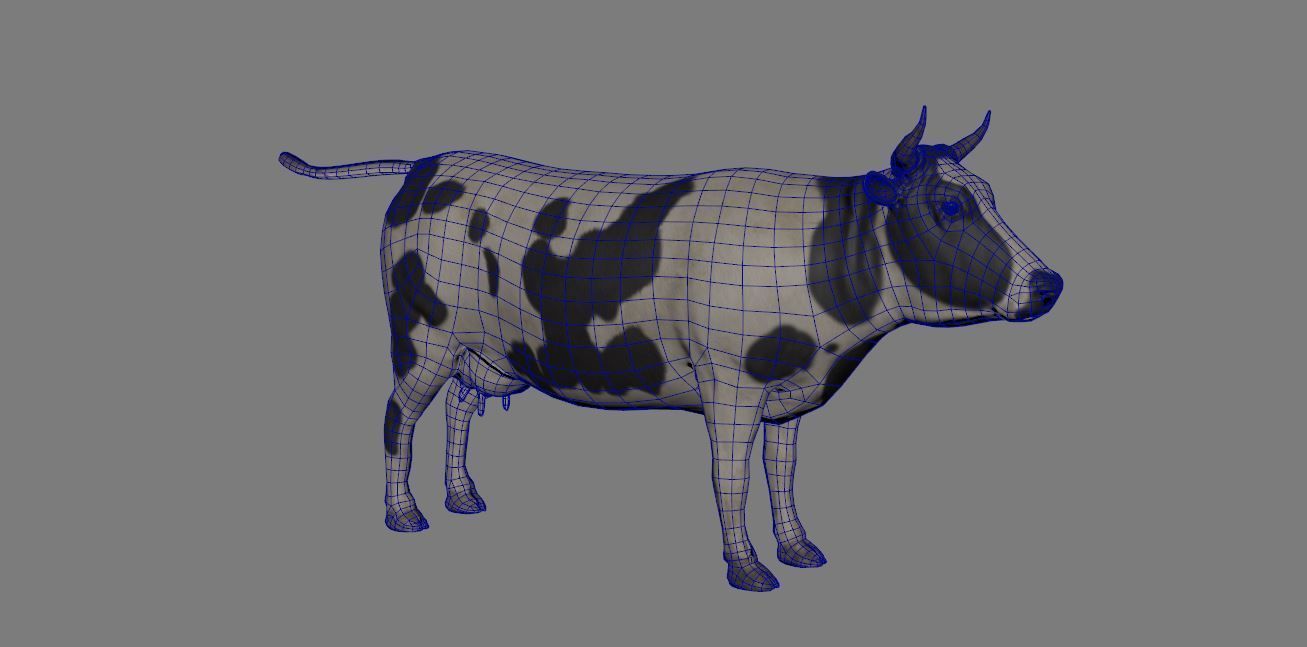 Cow Animated VFX Grace Low-poly Low-poly 3D model_8