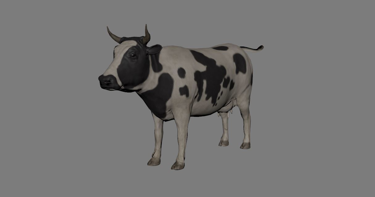 Cow Animated VFX Grace Low-poly Low-poly 3D model_2