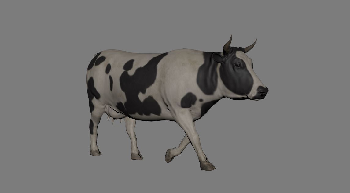 Cow Animated VFX Grace Low-poly Low-poly 3D model_5