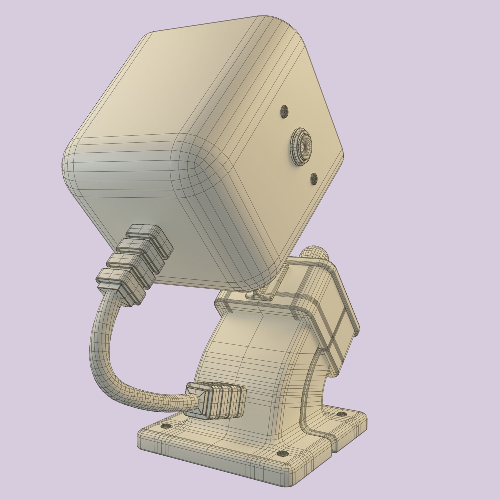 Retro-Videogame old game console with light 3D model_8