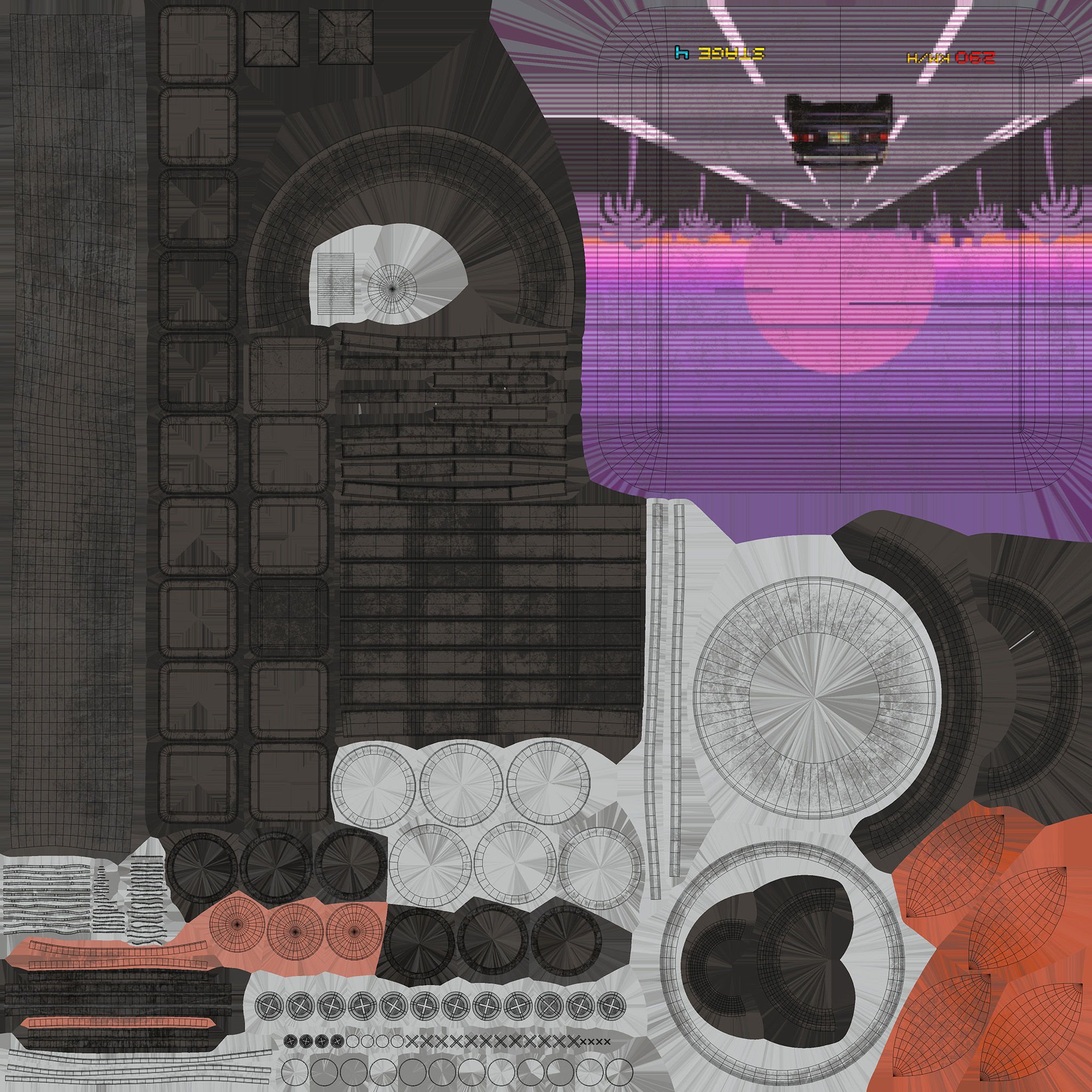 Retro-Videogame old game console with light 3D model_10