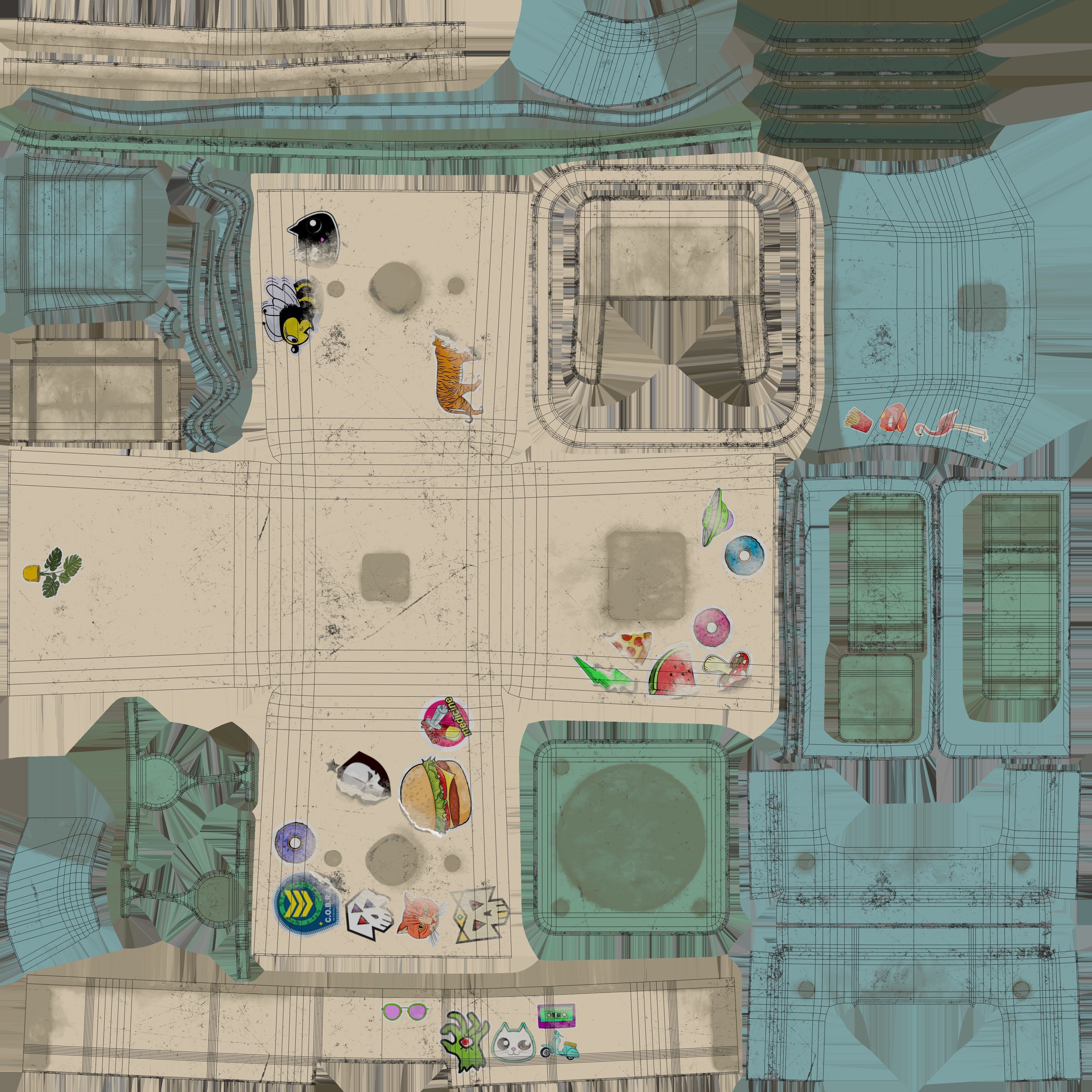 Retro-Videogame old game console with light 3D model_9