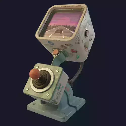 Retro-Videogame old game console with light