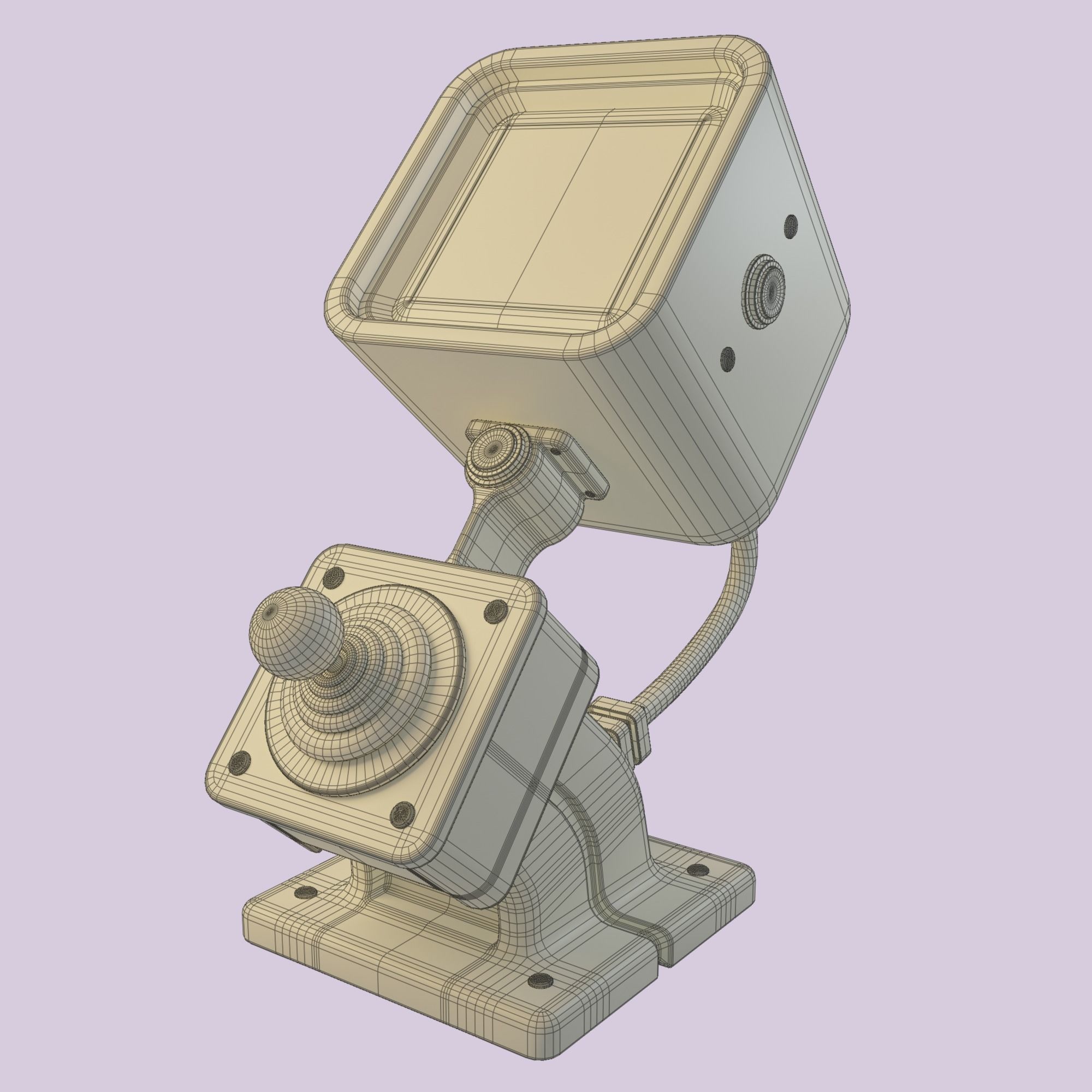 Retro-Videogame old game console with light 3D model_5