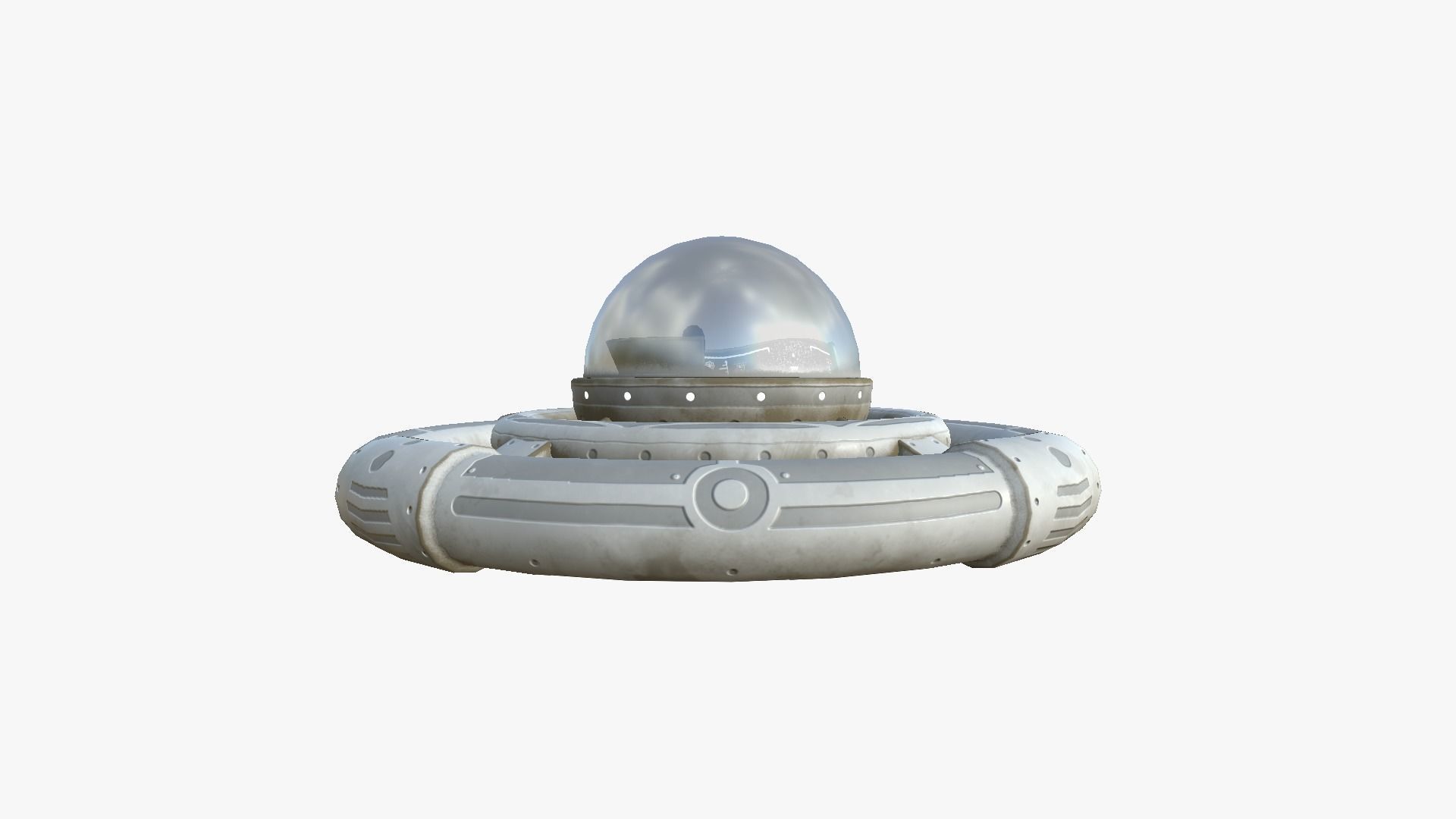 3D model Alien Spaceship UFO E09 Full White - Sci Fi Spacecraft Design ...