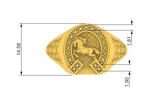 Ring Man caballo horseshoe herradura Horse C3D 3D print model_3