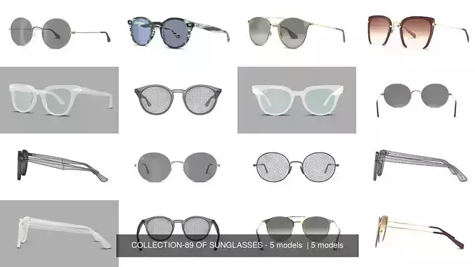 COLLECTION-89 OF SUNGLASSES - 5 models  