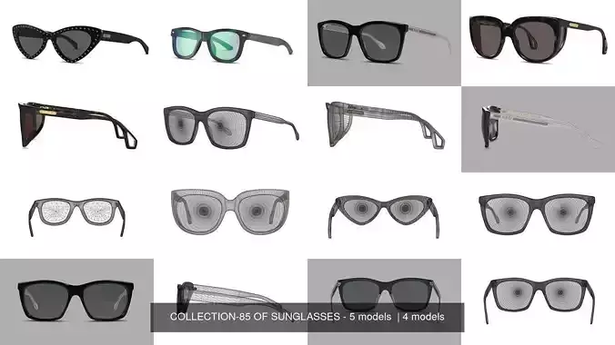 COLLECTION-85 OF SUNGLASSES - 5 models 