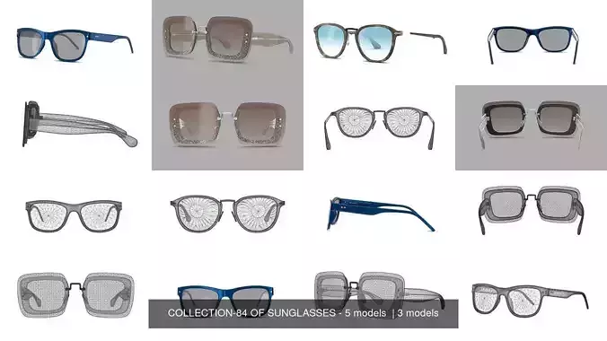 COLLECTION-84 OF SUNGLASSES - 5 models  
