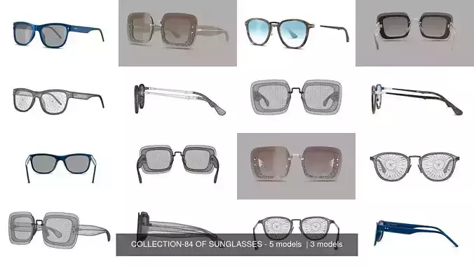 COLLECTION-84 OF SUNGLASSES - 5 models 