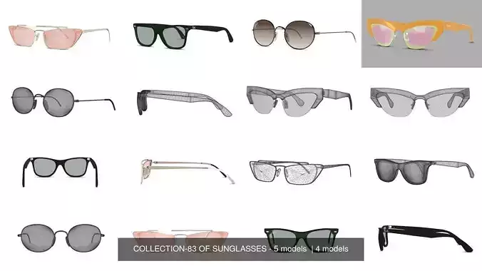 COLLECTION-83 OF SUNGLASSES - 5 models  