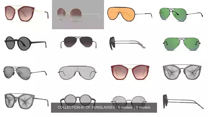 COLLECTION-81 OF SUNGLASSES - 5 models  