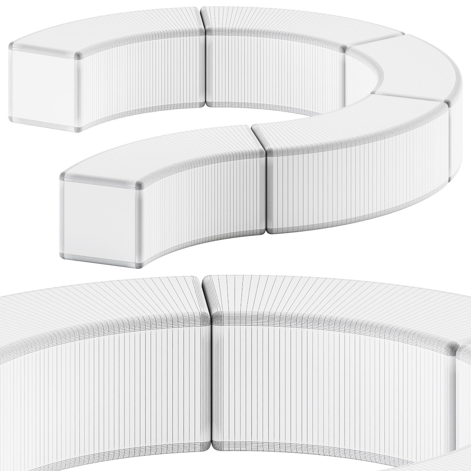 SOFT SNAKE Bench by Slide Design 3D model_3