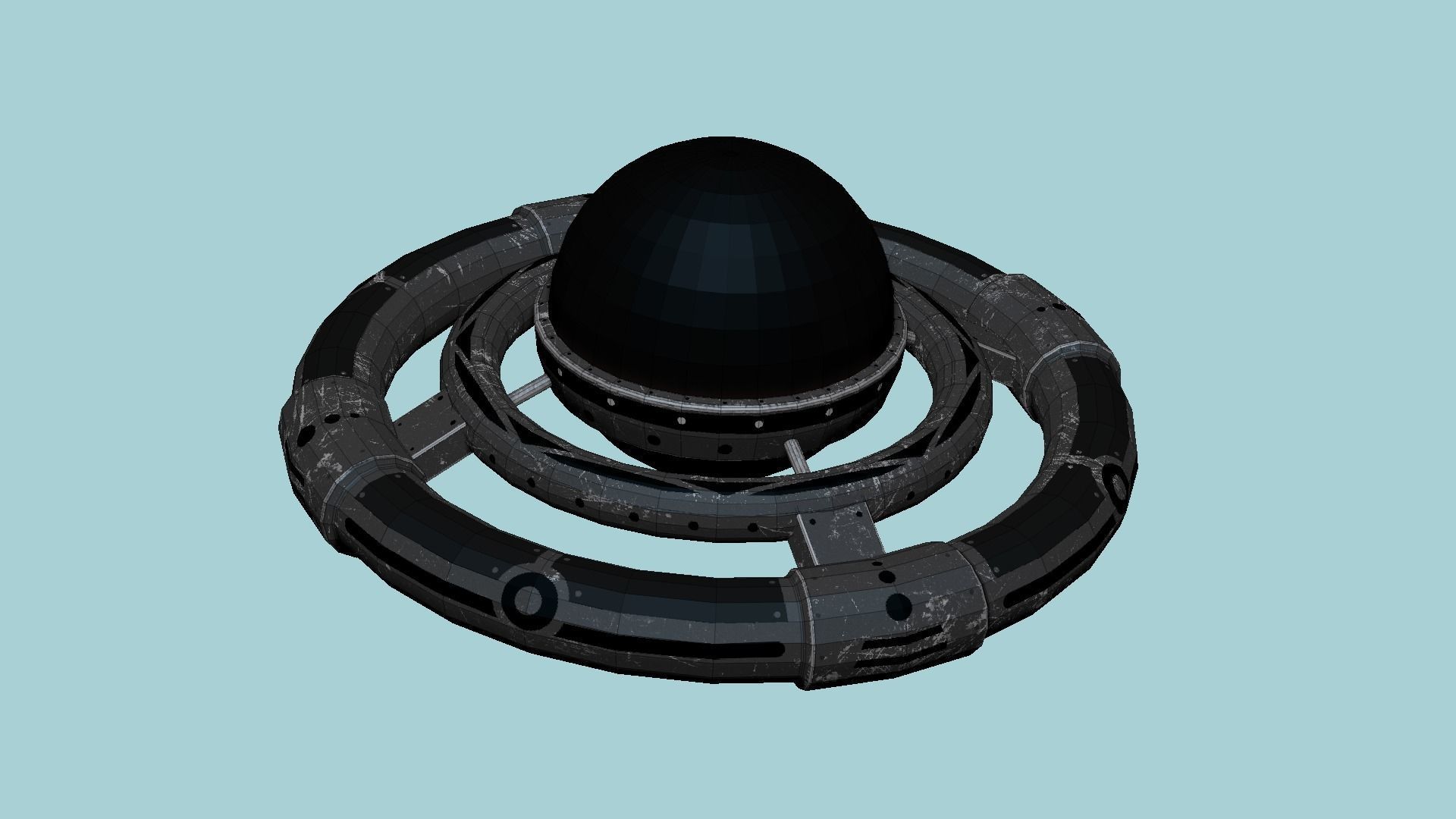 3D model Alien Spaceship UFO E10 Full Black - Sci Fi Spacecraft Design ...