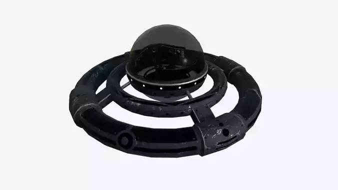 Alien Spaceship UFO E10 Full Black - Sci Fi Spacecraft Design Low-poly 3D model