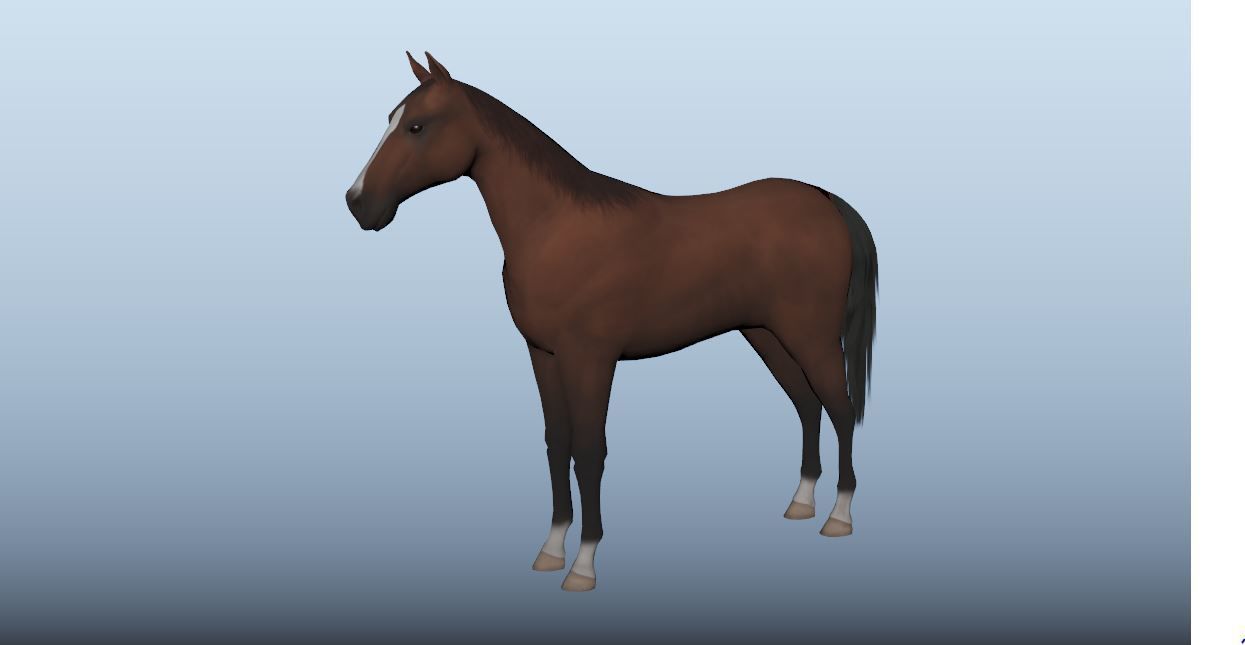 Horse Animated VFX Grace Low-poly 3D model_3