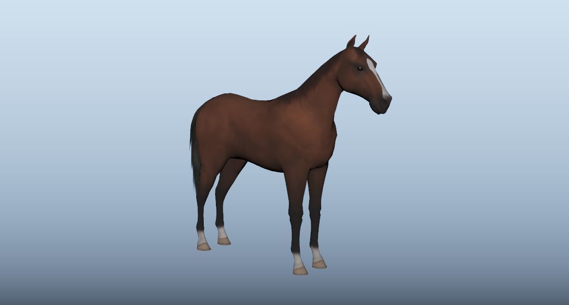 Horse Animated VFX Grace Low-poly 3D model_6