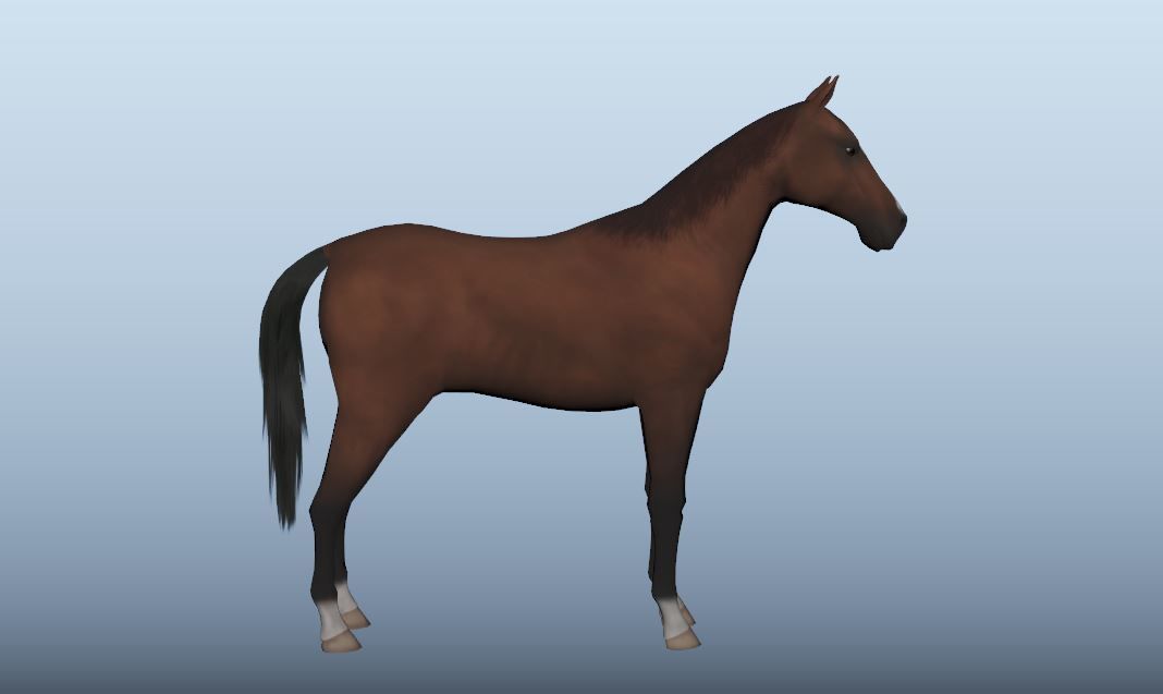 Horse Animated VFX Grace Low-poly 3D model_7