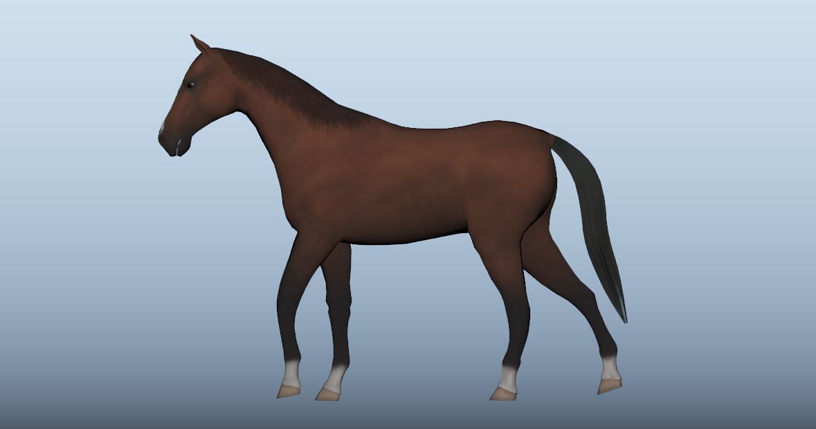 Horse Animated VFX Grace Low-poly 3D model_9