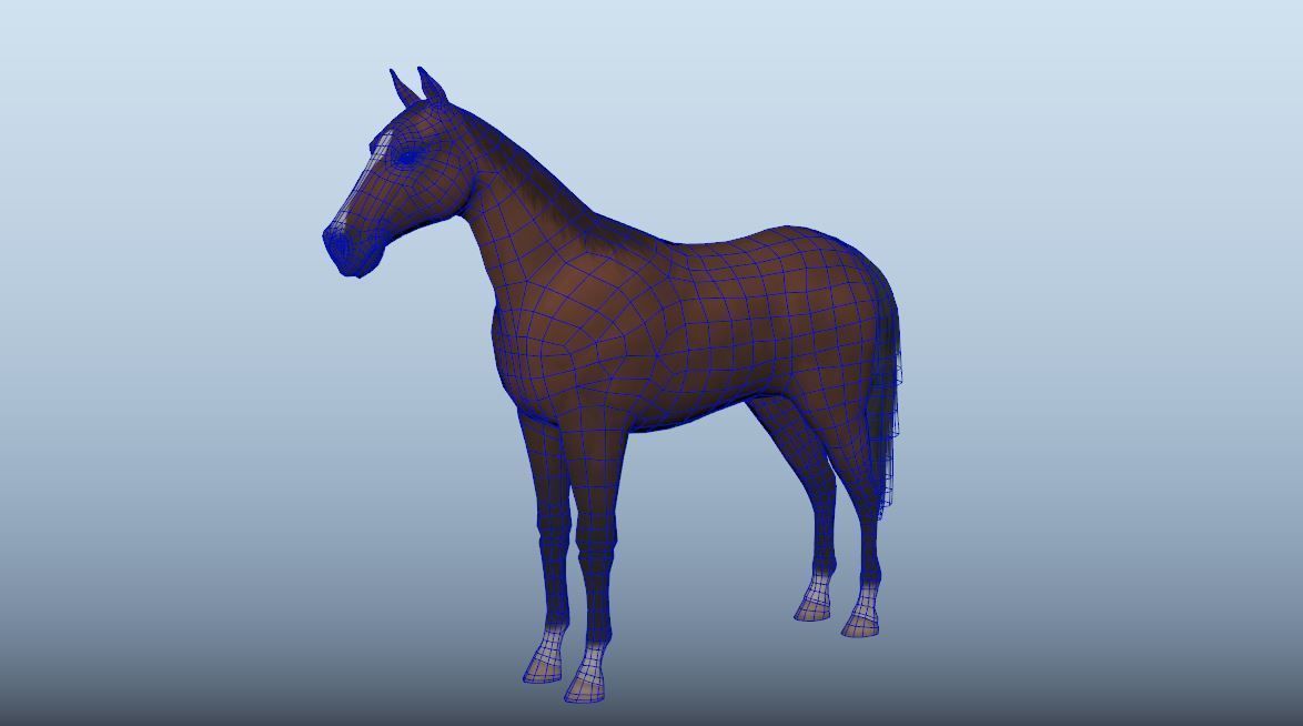 Horse Animated VFX Grace Low-poly 3D model_10